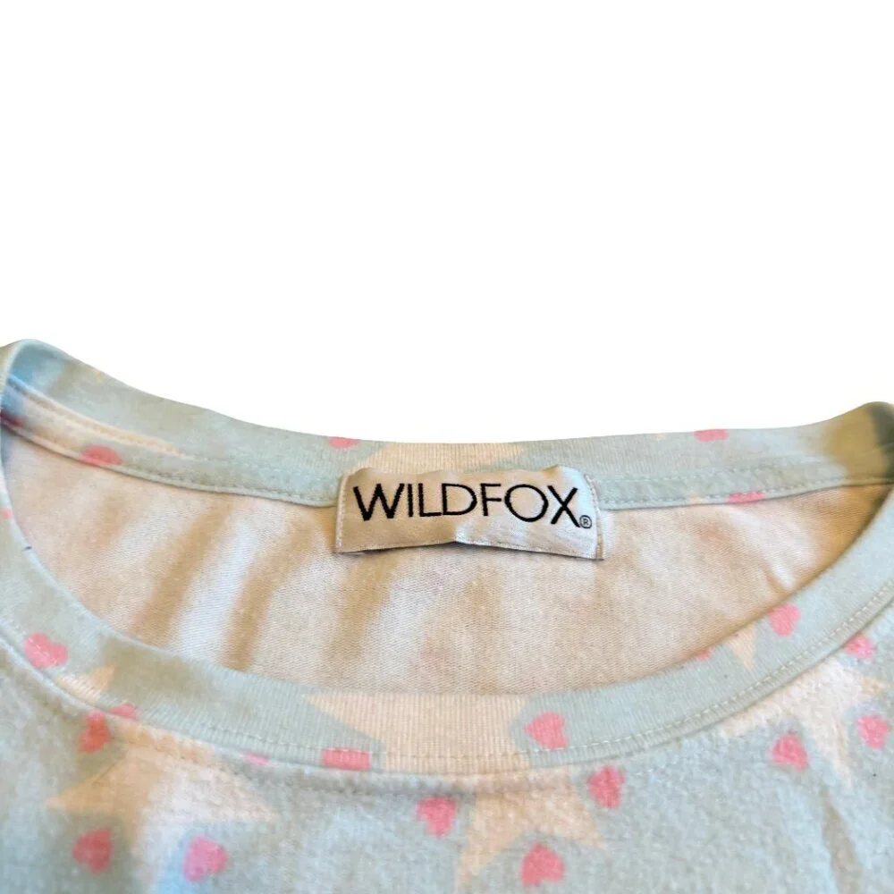 Wildfox Star Print Pullover Sweater Stretchy Pastel Comfy Cozy Size Small Womens